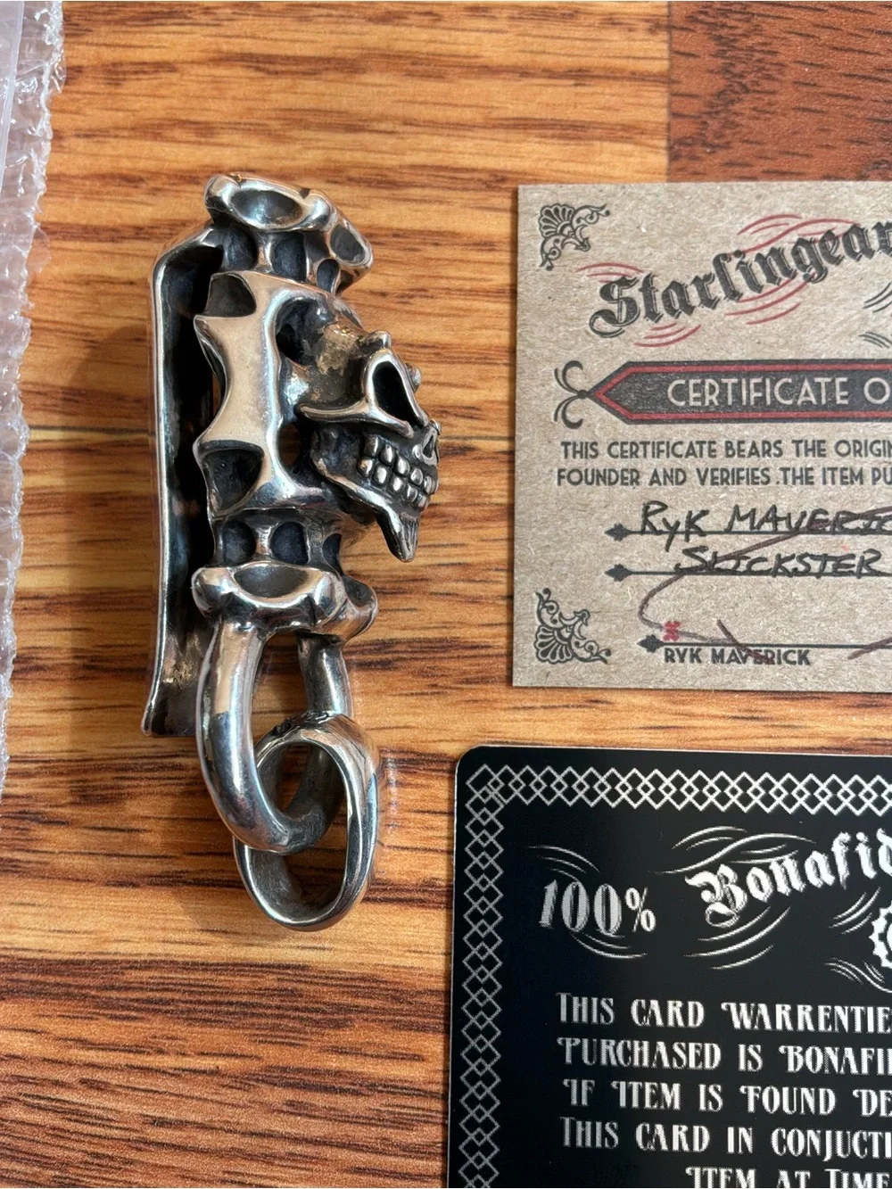 STARLINGEAR Sterling Silver 925 Skull Keychain